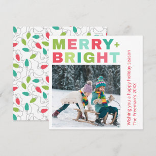 Merry + Bright One Photo Christmas Card