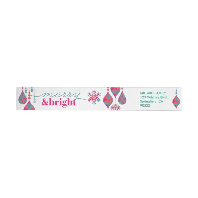 Merry & Bright Ornaments Wrap Around Label (Individual)