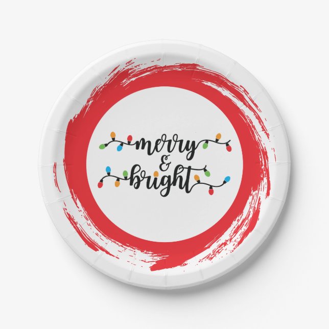Merry & Bright Paper Plate (Front)