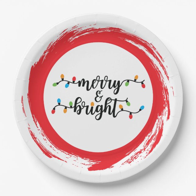 Merry & Bright Paper Plate (Front)