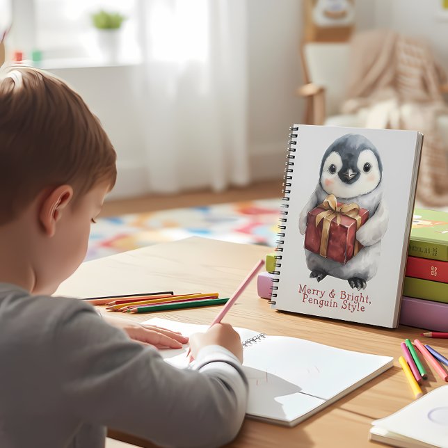Merry & Bright Penguin Christmas Notebook (Creator Uploaded)