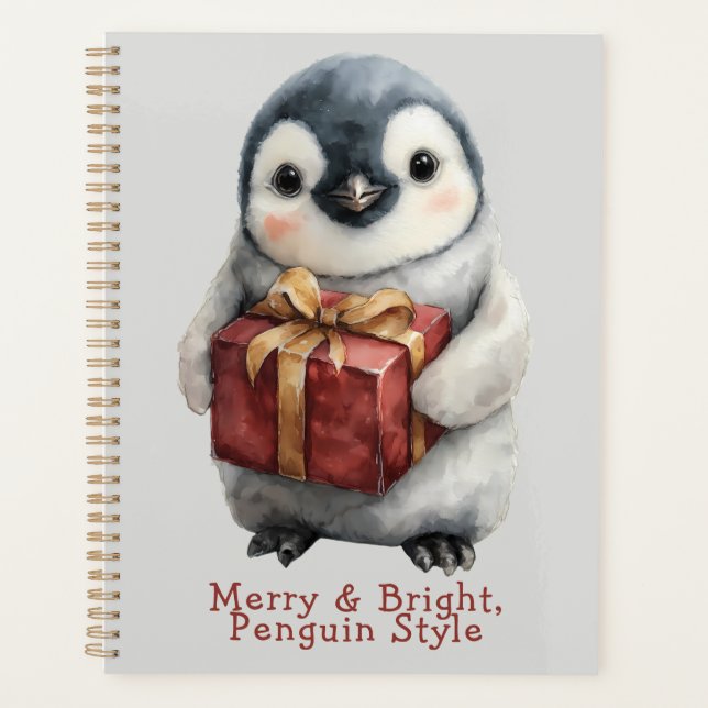 Merry & Bright Penguin Christmas Planner (Front)