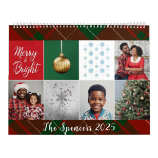 Merry & Bright Personalized Family Photo Themed Calendar