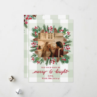 Merry & Bright Photo Christmas Holiday Card