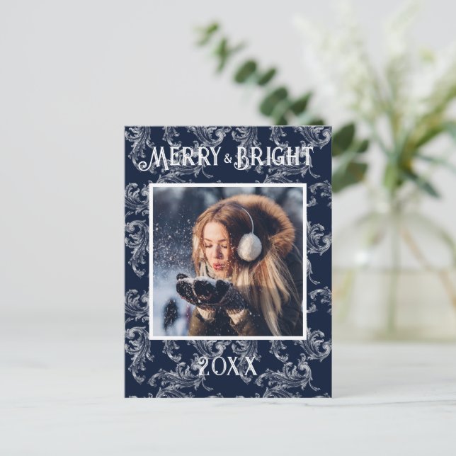 Merry & Bright Photo Navy Blue Holiday (Standing Front)