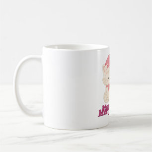 Merry & Bright Pink Christmas Cat Mug