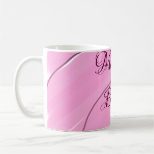 Merry & Bright pink curly doodle design girly mode Coffee Mug