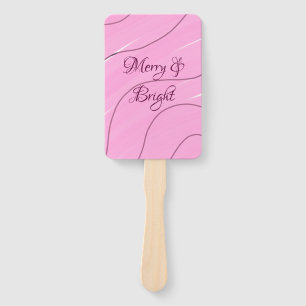 Merry & Bright pink curly doodle design girly mode Hand Fan