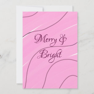 Merry & Bright pink curly doodle design girly mode Invitation