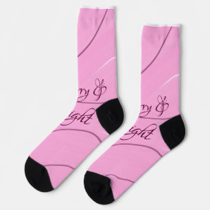 Merry & Bright pink curly doodle design girly mode Socks