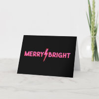 Merry ⚡ Bright Pink Lightning Bolt Christmas