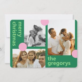 Merry & Bright Polka Dots Multiphoto Christmas Holiday Card