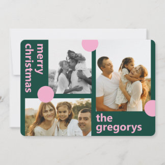 Merry & Bright Polka Dots Multiphoto Christmas Holiday Card