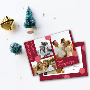 Merry & Bright Polka Dots Multiphoto Christmas Holiday Card