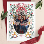 Merry & Bright Red Bow Floral Christmas Photo Holiday Card<br><div class="desc">Celebrate the season with this Merry & Bright Red Bow Botanical Rocking Horse Christmas Photo Holiday Card. Featuring a whimsical red bow, festive holly, delicate poinsettias, doves, and vintage rocking horses, this enchanting design creates a heartwarming frame for your favourite holiday photo. Perfect for sharing love and joy with family...</div>