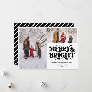 Merry & Bright Retro 2 Photo Holiday Card