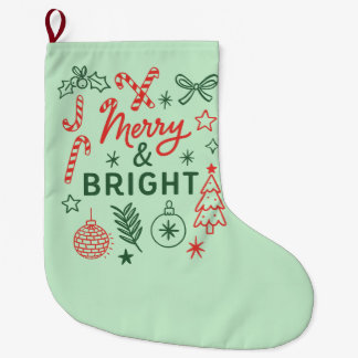 Merry & Bright Retro Christmas Stocking | Festive 