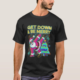 Merry & Bright Roller Skate Santa Reindeer Fun Ret T-Shirt