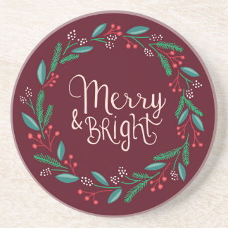 Merry & Bright Sandstone Coaster