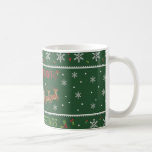 "Merry & Bright" Santa Sleigh Christmas Mug