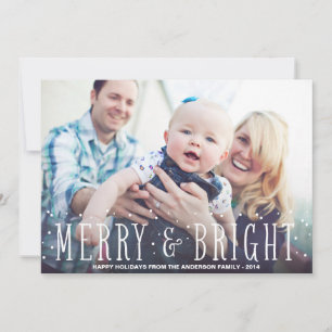 MERRY & BRIGHT SNOWFALL   HOLIDAY PHOTO CARD