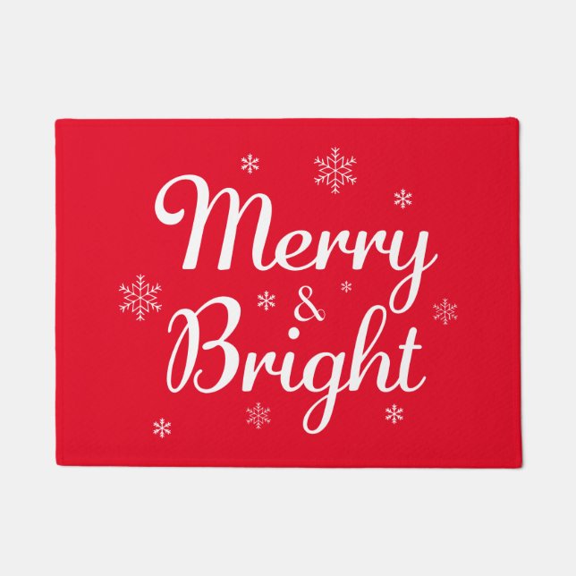 Merry & Bright Snowflakes Doormat (Front)