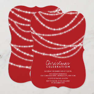 Merry & Bright Sparkles Chic Holiday Party Invite