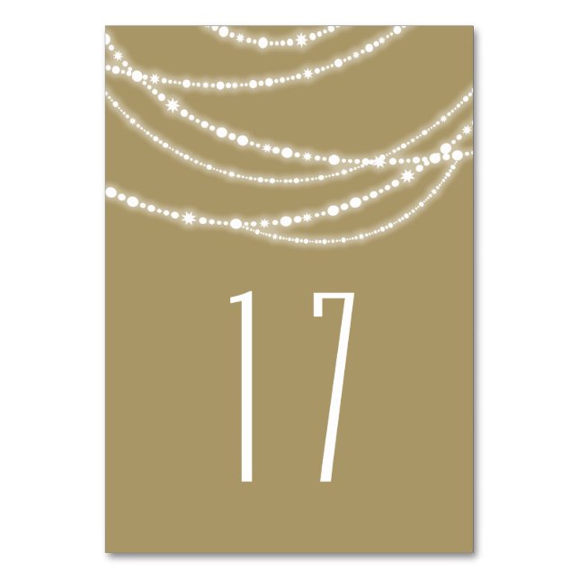 Merry & Bright Sparkles Holiday Table Number Card (Front)