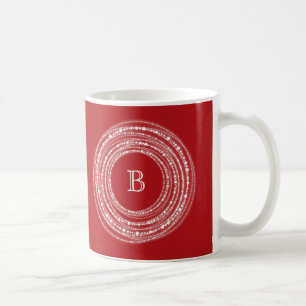 Merry & Bright Sparkling Lights Monogram Christmas Coffee Mug
