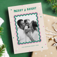 Merry & Bright Squiggle Frame Pink + Green 