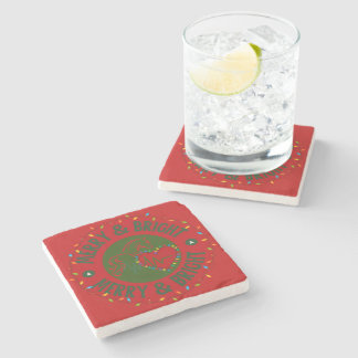 Merry & Bright Stone Coaster