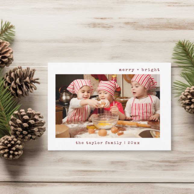 Merry & Bright Stylish Family Photo | Holiday Card (Creator Uploaded)
