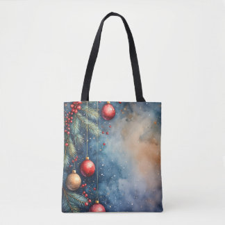 Merry & Bright Watercolor Tote Bag