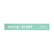 Merry + Bright Wrap Around Return Address Label