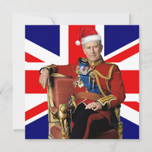 Merry British Christmas King Charles III  Holiday Card