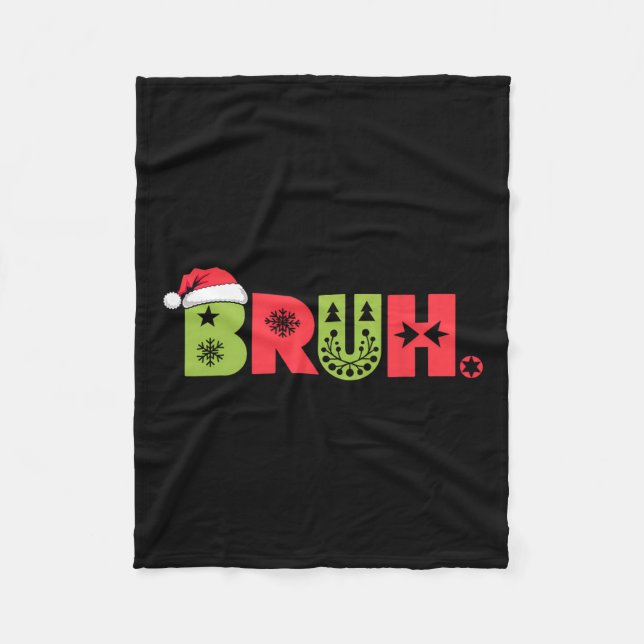 Merry Bruh Christmas Family Matching Pajama Santa  Fleece Blanket (Front)