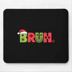 Merry Bruh Christmas Family Matching Pajama Santa Mouse Pad