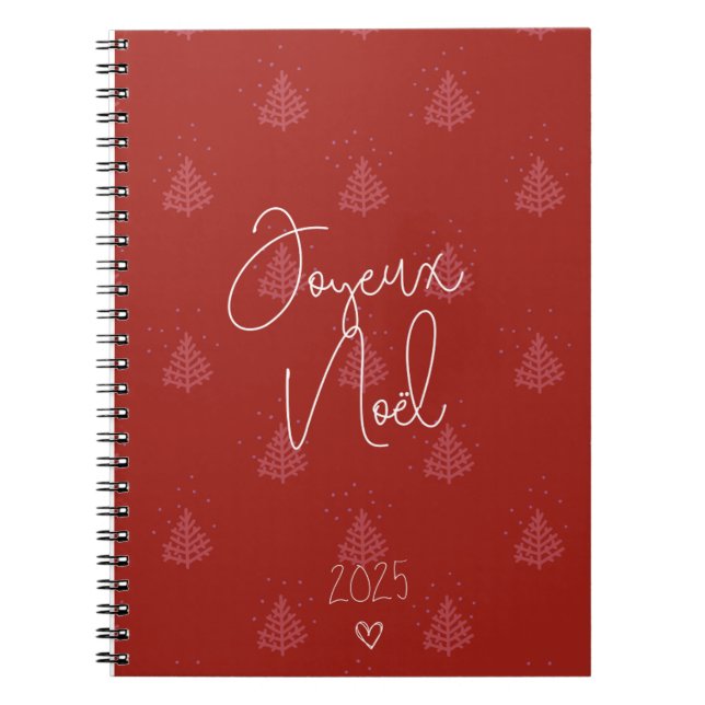 Merry Burgundy Christmas 2025 Notebook (Front)