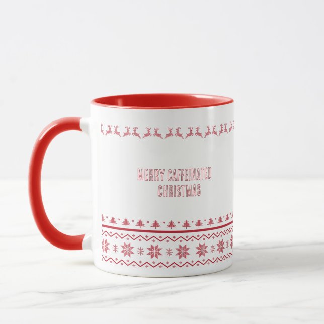 Merry Caffeinated Christmas Mug (Left)