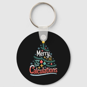 Merry Calculations Funny Math Teacher Christmas  Key Ring