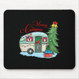 Merry Camper Christmas Santa Camper Camping Truck Mouse Pad