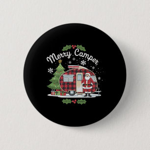 Merry Camper Christmas Santa Camping Truck Family 6 Cm Round Badge