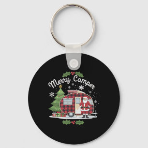 Merry Camper Christmas Santa Camping Truck Family Key Ring