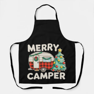 Merry Camper Vintage Christmas Tree Decor Xmas Apron