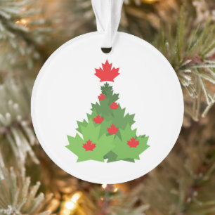 Merry Canadian Christmas Tree Ornament