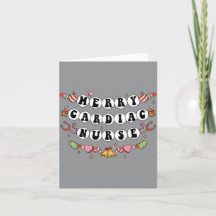 Merry Cardiac Nurse Friendship Bracelet Christmas Card