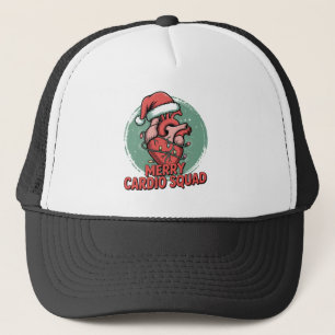 Merry Cardio Squad Cute Anatomical Heart with Chri Trucker Hat