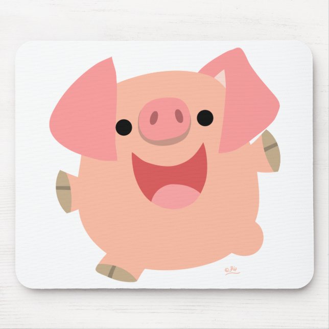 Merry Cartoon Pig mousepad (Front)