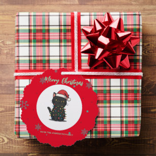 Merry cat christmas tree kitten CatMAS Snowflake Decoration Card