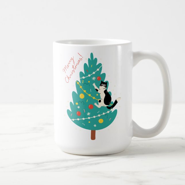 Merry Catmas - A Purr-fect Christmas Climb Coffee Mug (Right)